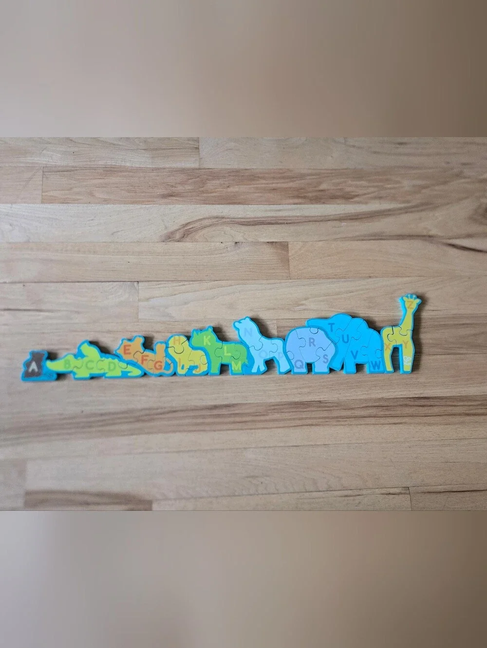 Hape Wooden Animal Parade Building Blocks Alphabet Puzzle and Playset